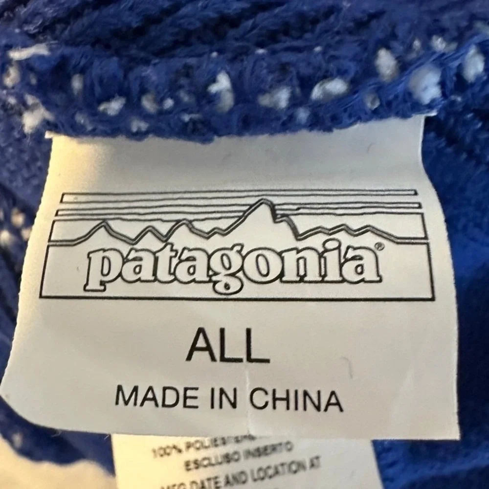 Patagonia Winter Powder Town‎ Beanie Park Stripe Viking Blue Red White One Size